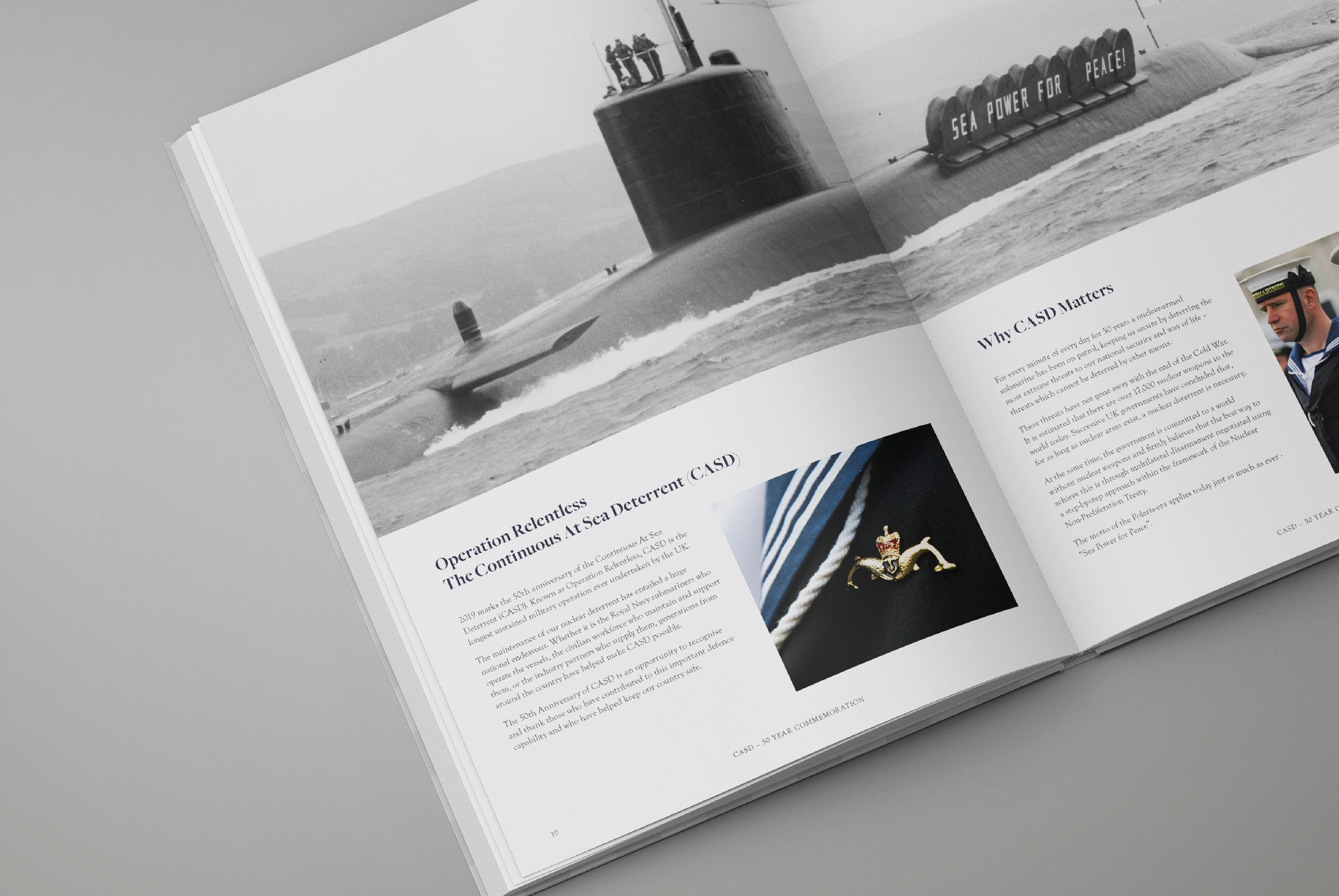 The Royal Navy CASD commemorative brochure spread